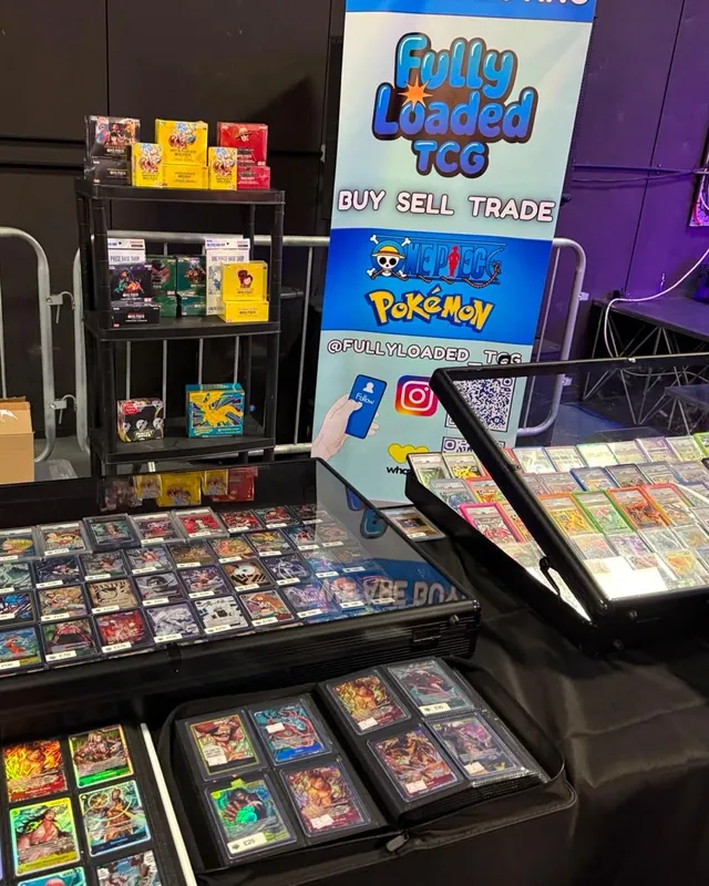 A trading card stall at a UK card show