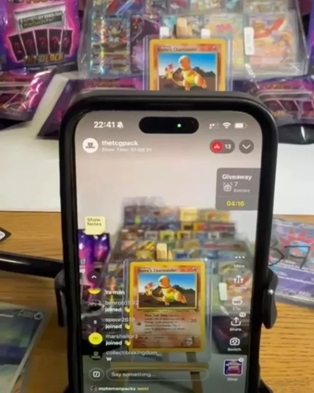 A Whatnot live stream selling Pok&eacute;mon cards